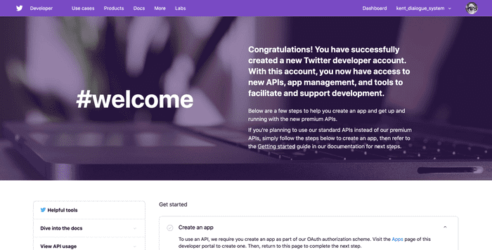 twitter アプリの登録